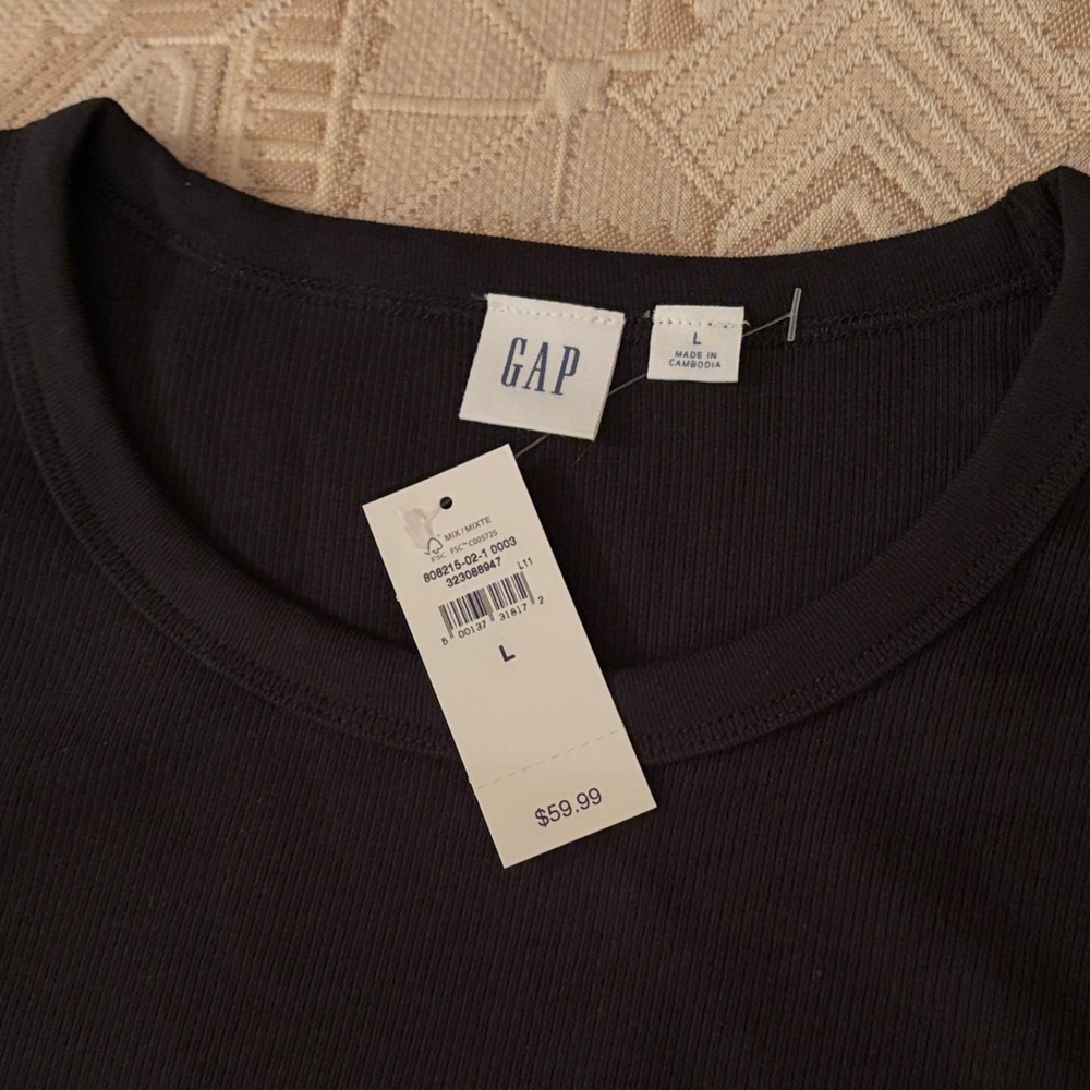 GAP Black Ribbed Maxi Dress/NWT/L - Picture 10 of 14